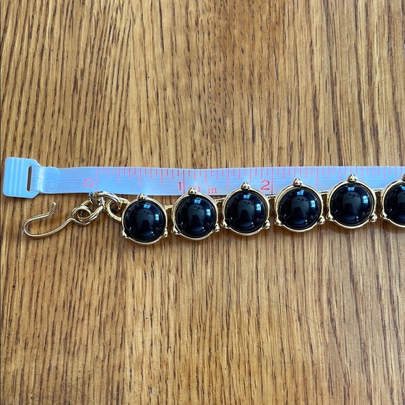 Monet Gold and Black Hoop Earrings and Necklace Set - Picture 2 of 5